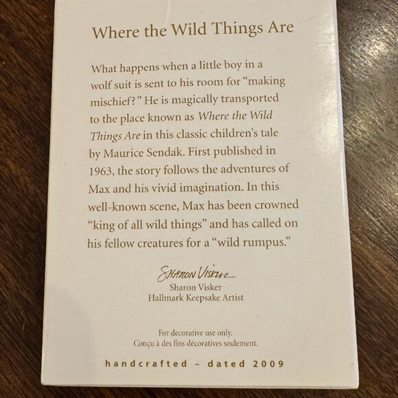 Hallmark Keepsake Christmas Ornament 2009 WHERE THE WILD THINGS ARE 3D Book - Picture 6 of 6